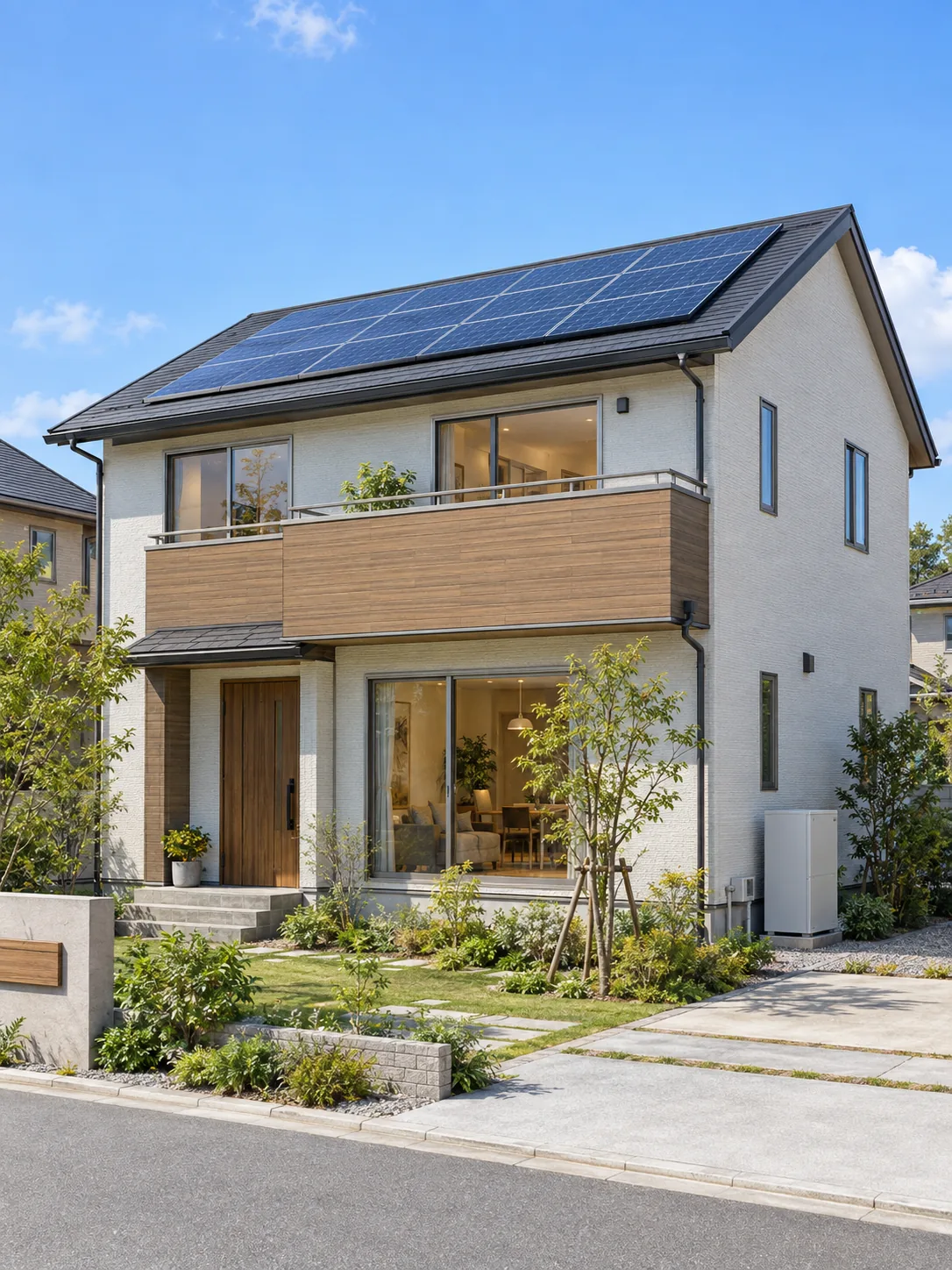 太陽光で発電。蓄電池で、使う時間を広げる。